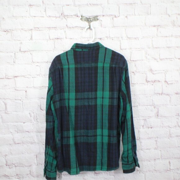 LL Bean Signature Heritage Textured Flannel Shirt Admiral Navy Size L - Picture 6 of 12